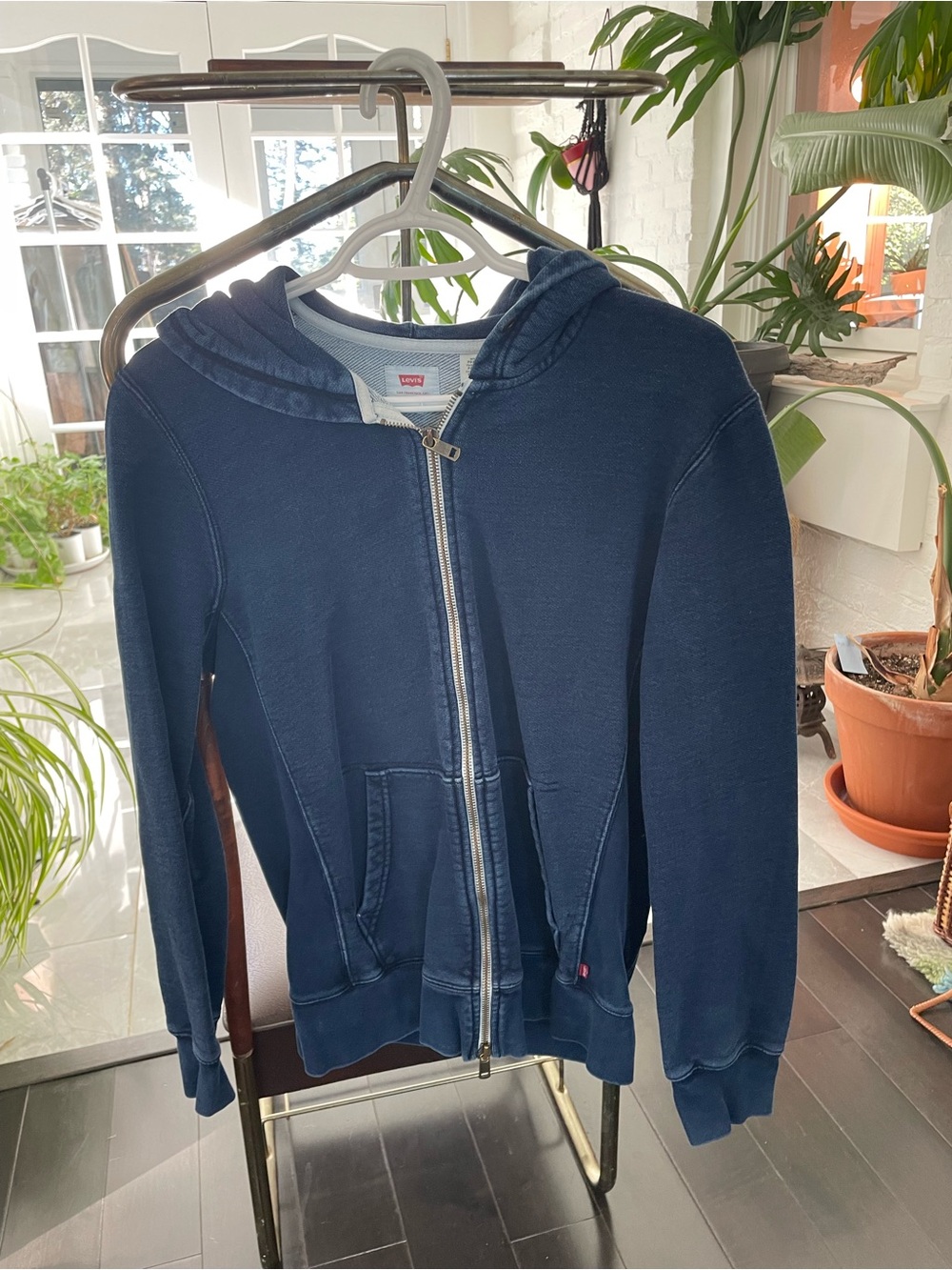 Levi's Navy Blue 100% Cotton Hoodie sweater zip up